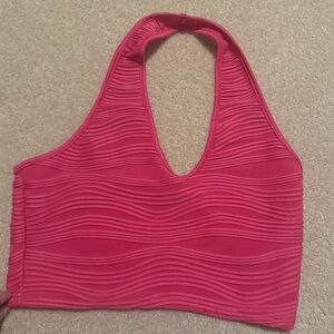 Pink Textured Halter Top